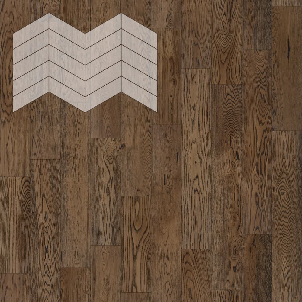 Паркет Елка Французская Lab Arte Chevron Дуб Селект Затертый лак 400/337х110х14/3/60°