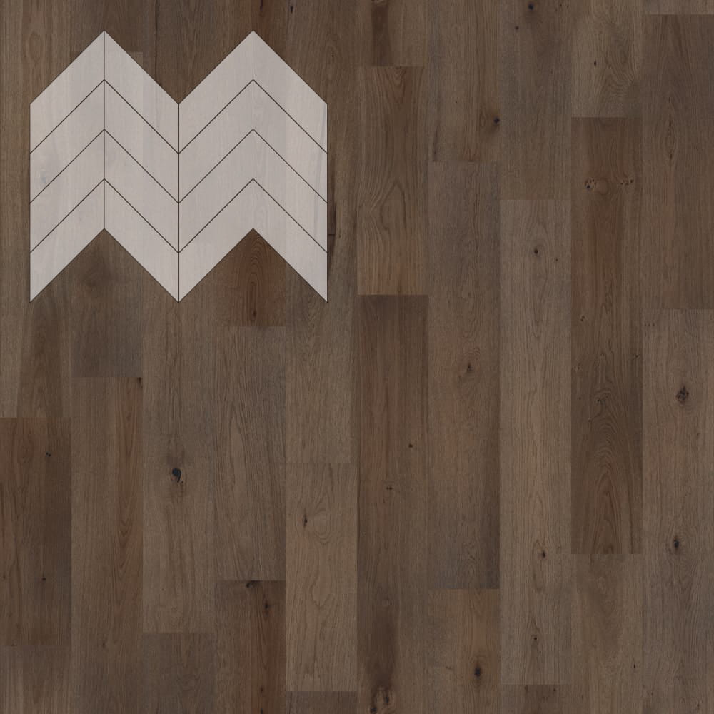 Паркет Елка Французская Lab Arte Chevron Дуб Натур Кайт лак 600/450х150х14/3/45°