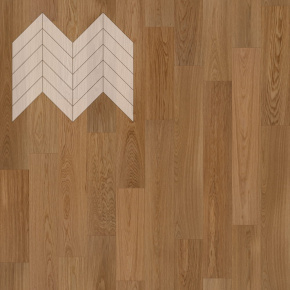 Паркет Елка Французская Lab Arte Chevron Дуб Селект Гридж лак 600/475х125х14/3/45° в интерьере