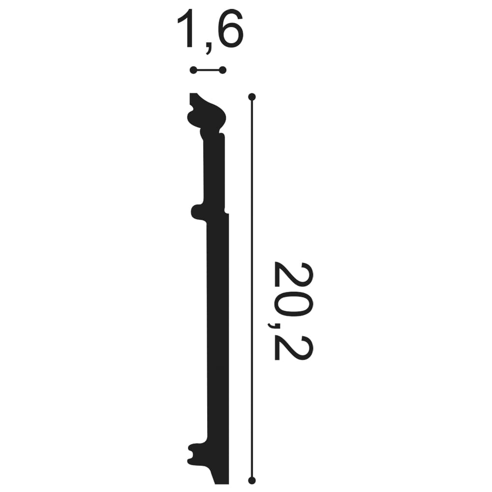 Плинтус из дюрополимера Orac Decor SX156 2000х200х16