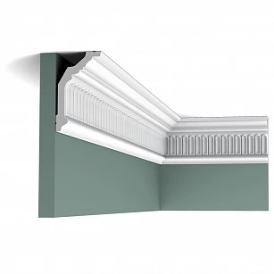 Плинтус из дюрополимера Orac Decor потолочный карниз C304 2000x122x72 в интерьере