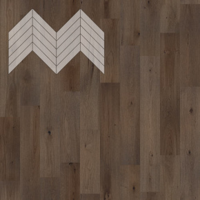 Паркет Елка Французская Lab Arte Chevron Дуб Рустик Кайт лак 600/510х90х14/3/45° в интерьере