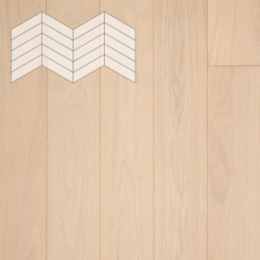 Паркет Елка Французская Lab Arte Chevron Дуб Рустик Лана лак 400/348х90х14/3/60° в интерьере