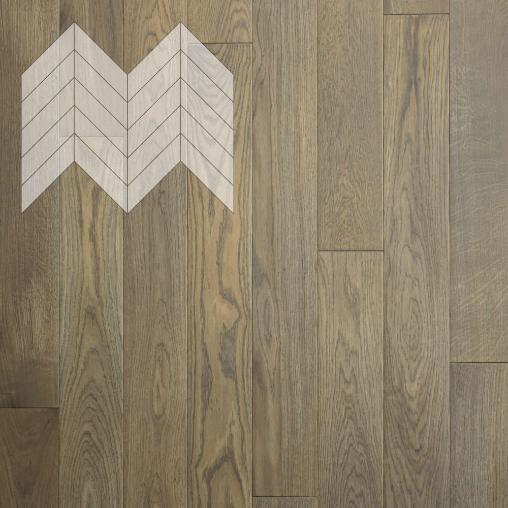 Паркет Елка Французская Lab Arte Chevron Дуб Селект Gris лак 600/475х125х14/3/45°