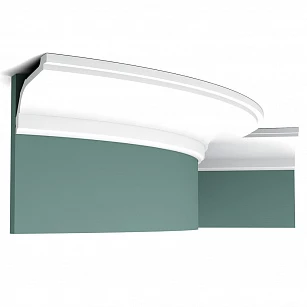 Плинтус из дюрополимера Orac Decor гибкий потолочный карниз C220F 2000х76х11,6 в интерьере