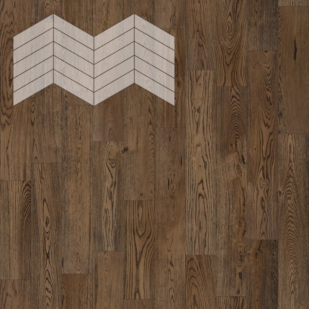 Паркет Елка Французская Lab Arte Chevron Дуб Селект Затертый лак 400/348х90х14/3/60°
