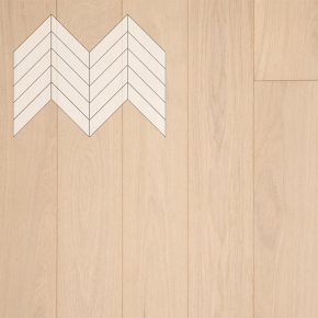Паркет Елка Французская Lab Arte Chevron Дуб Селект Лана лак 600/490х110х14/3/45° в интерьере