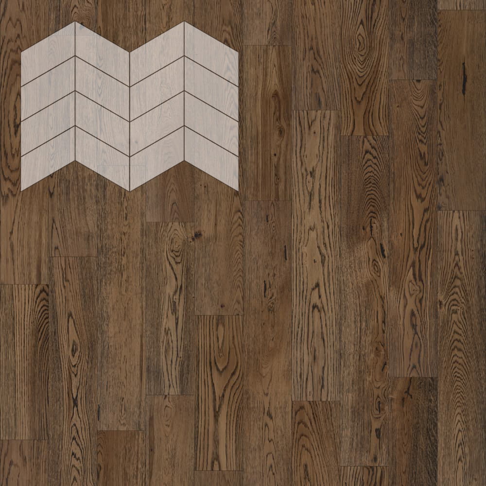 Паркет Елка Французская Lab Arte Chevron Дуб Рустик Затертый лак 400/313х150х14/3/60°